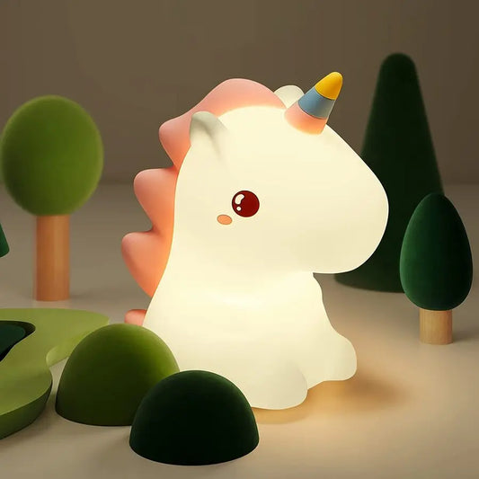 Unicorn Silicone LED Night Light - USB Rechargeable Touch Lamp for Kids
